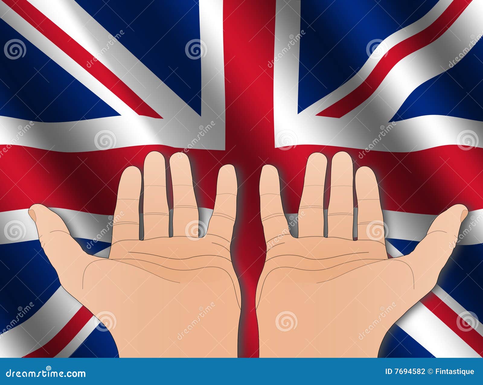 Two Hands With British Flag Stock Illustration Illustration of
