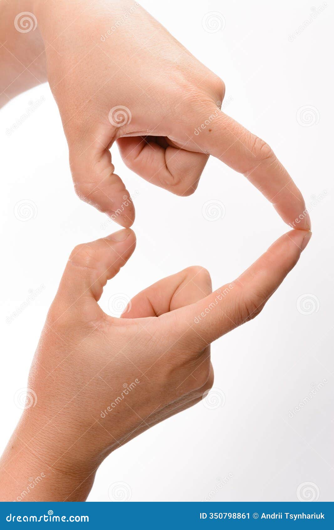 two hands forming a small heart  with fingers