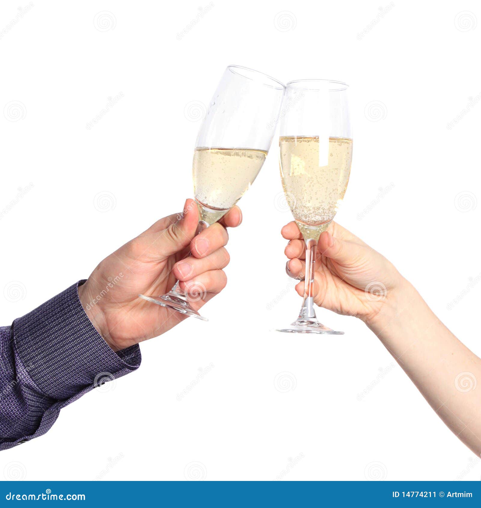 Two Hands With Glasses Of Champagne Stock Image Image 14774211