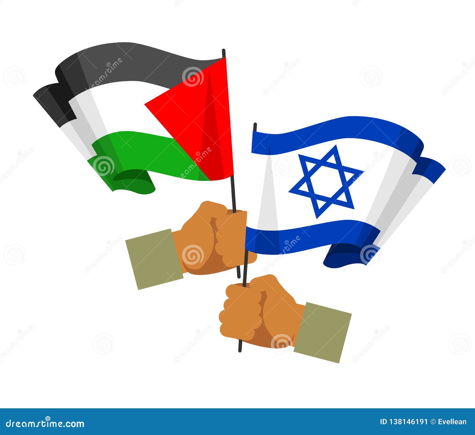 Palestine Israel Peace Relation Concept Stock Vector - Illustration of ...