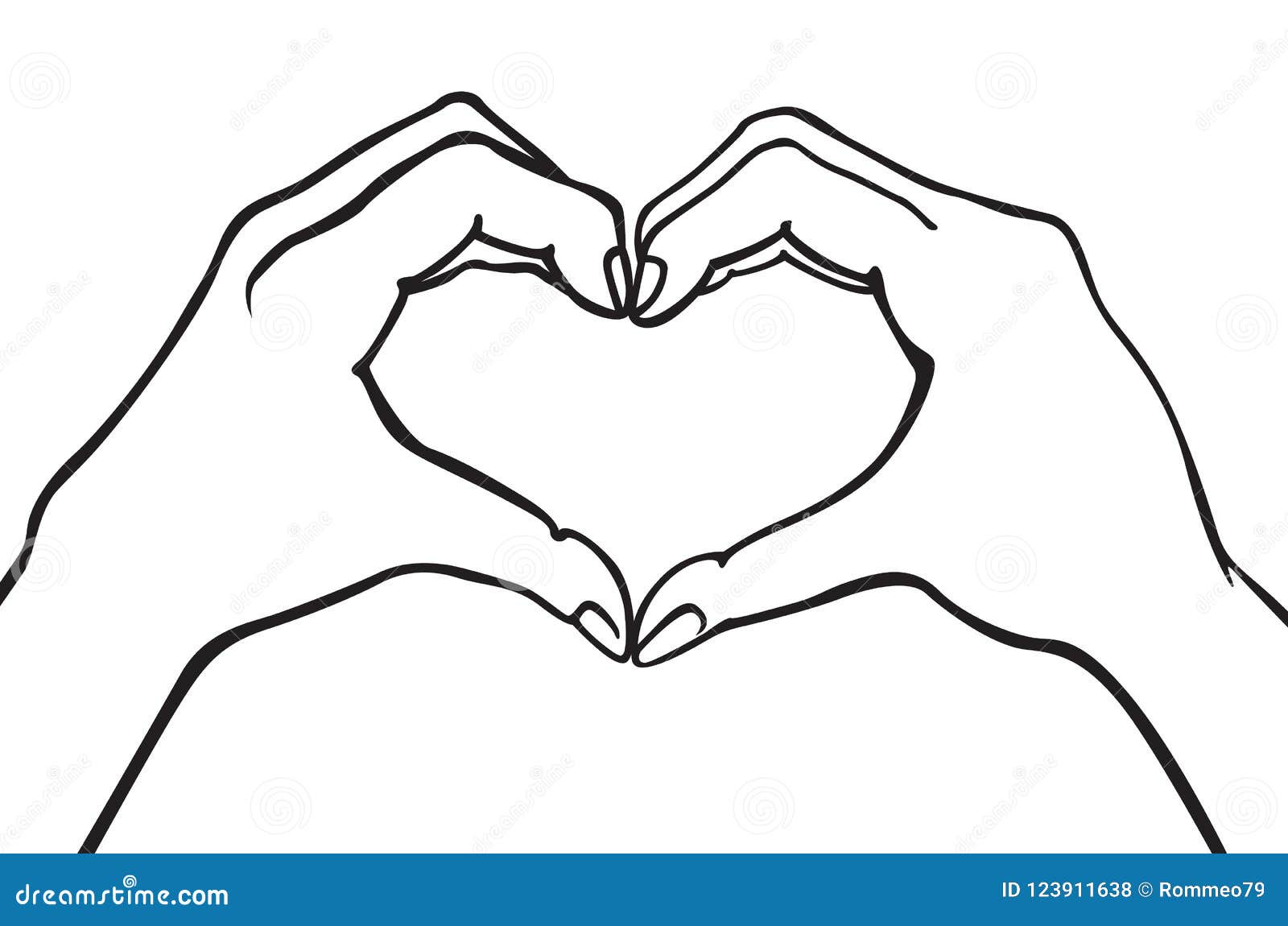 Two Hands Making Heart Sign. Love, Romantic Relationship Concept. Isolated  Vector Illustration Line Style Stock Vector - Illustration of holiday,  nature: 123911638