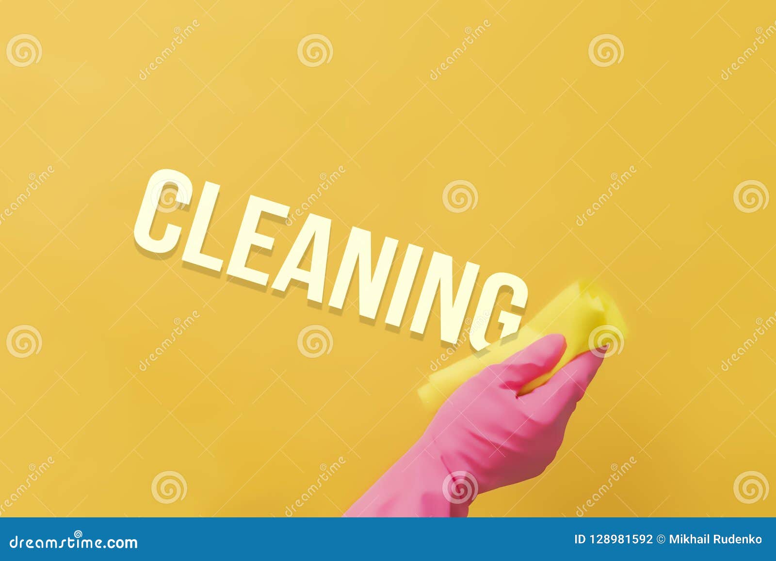 Two Hands in Pink Gloves Cleaning the Solid Color Surface, Clean