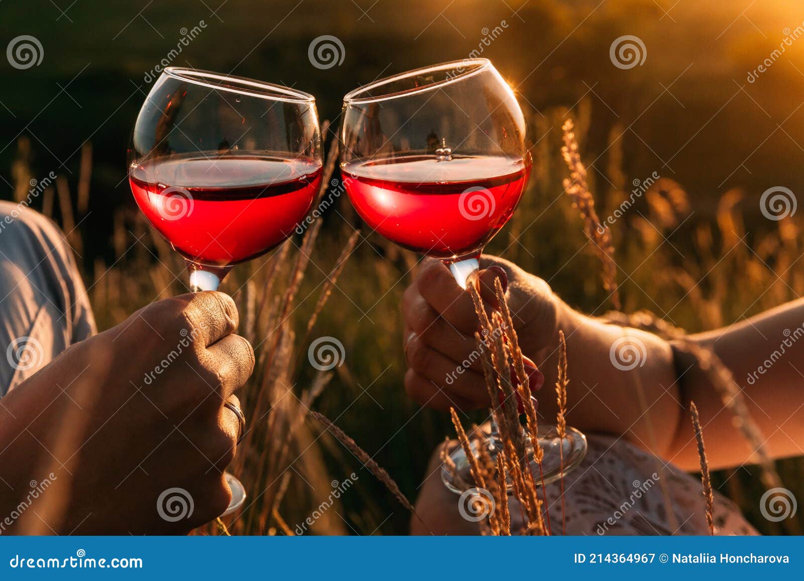 Cheers Two Red Wine Glasses, Toast by Domin domin