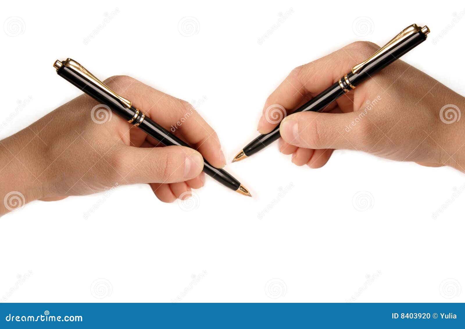 Two Hands Writing on White Paper Stock Photo - Image of educated