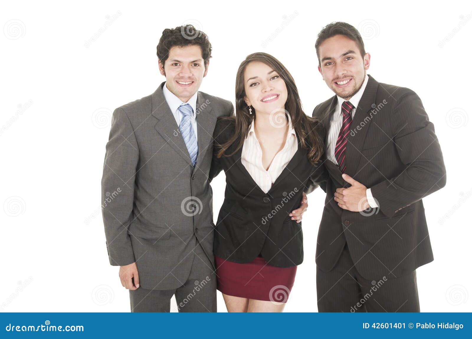 Two Handsome Businessmen and a Businesswoman in Stock Image - Image of ...