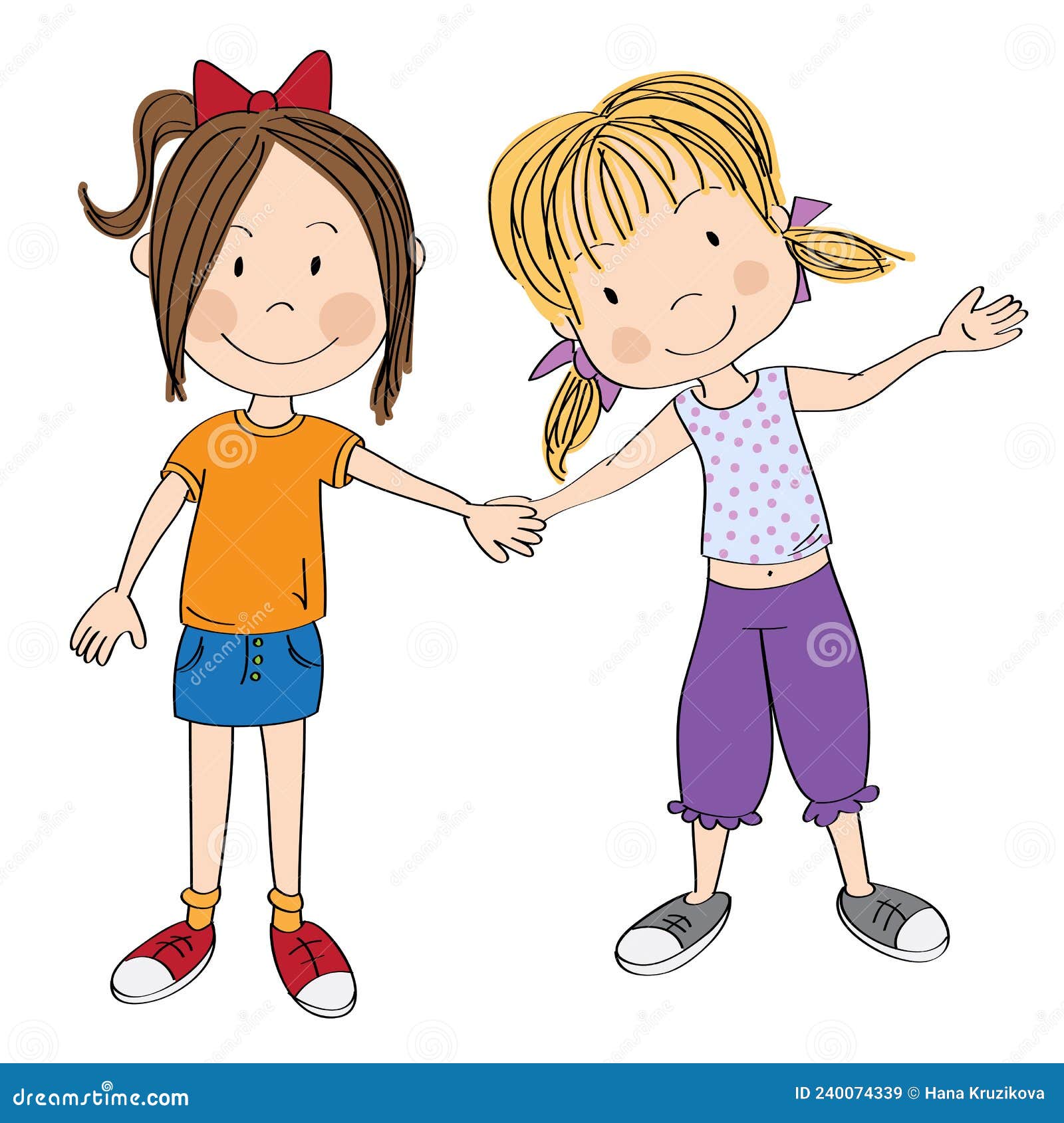 Cute Little Girls Holding Hands Friends Cartoon Characters | lupon.gov.ph
