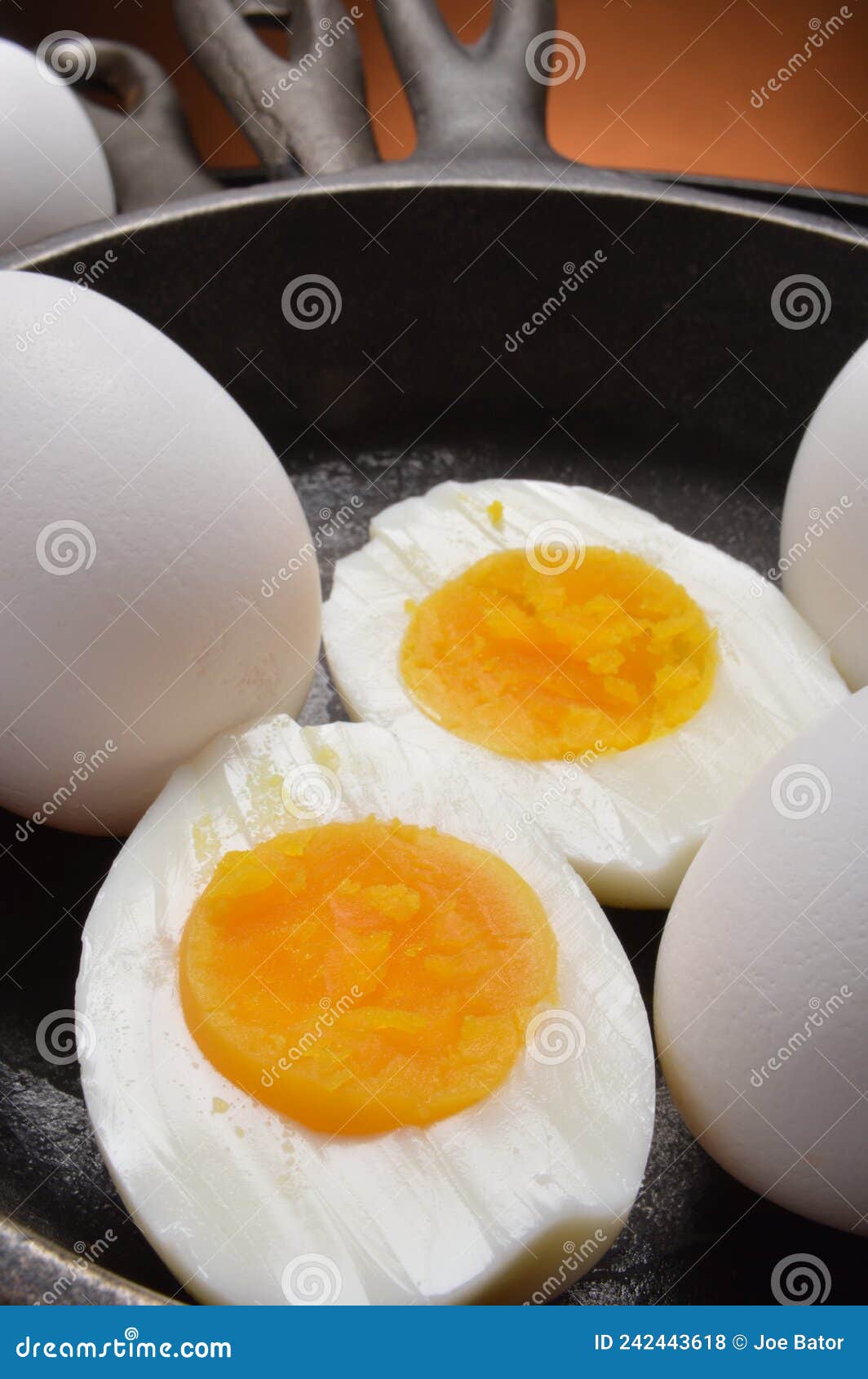 Hard Boiled Egg in Cast Iron Skillets Stock Photo Image of cooking