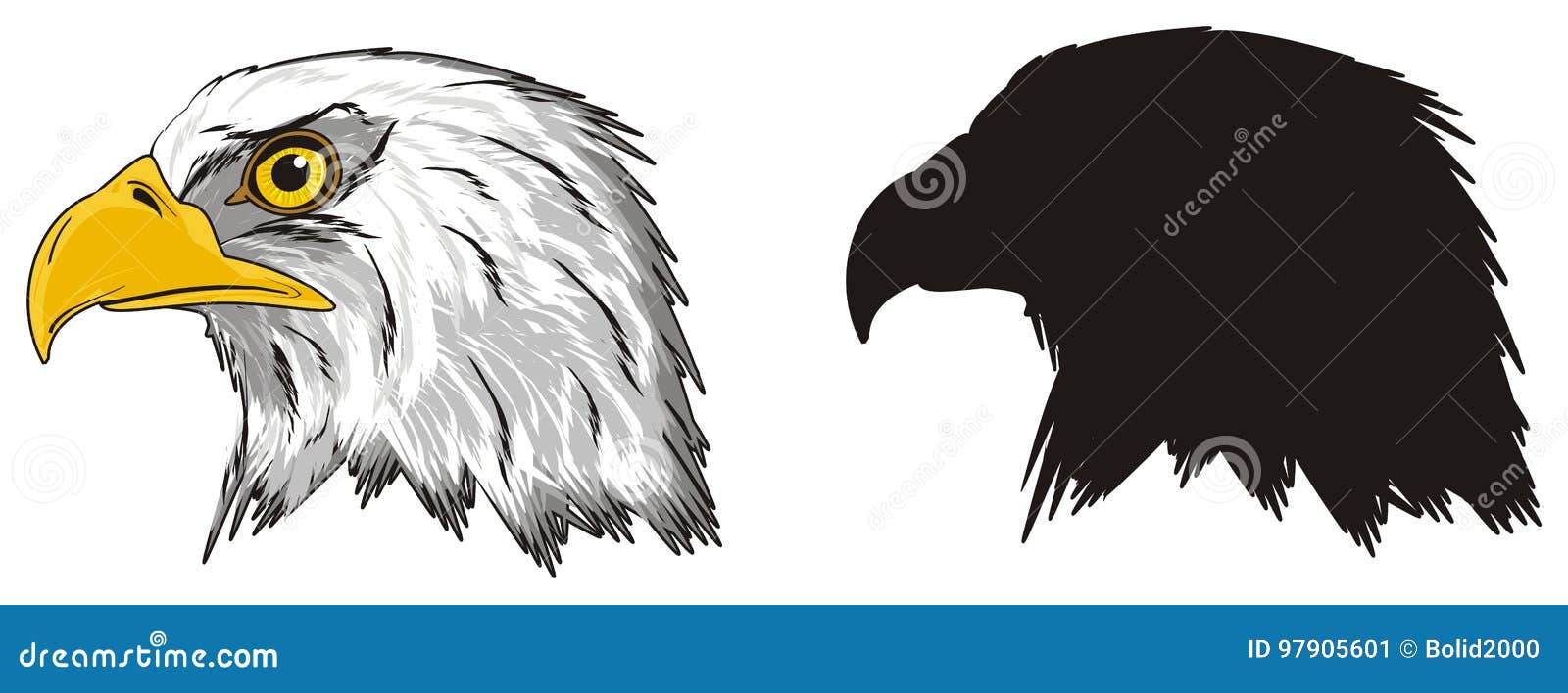 Two heads of eagles stock illustration. Illustration of heads 97905601