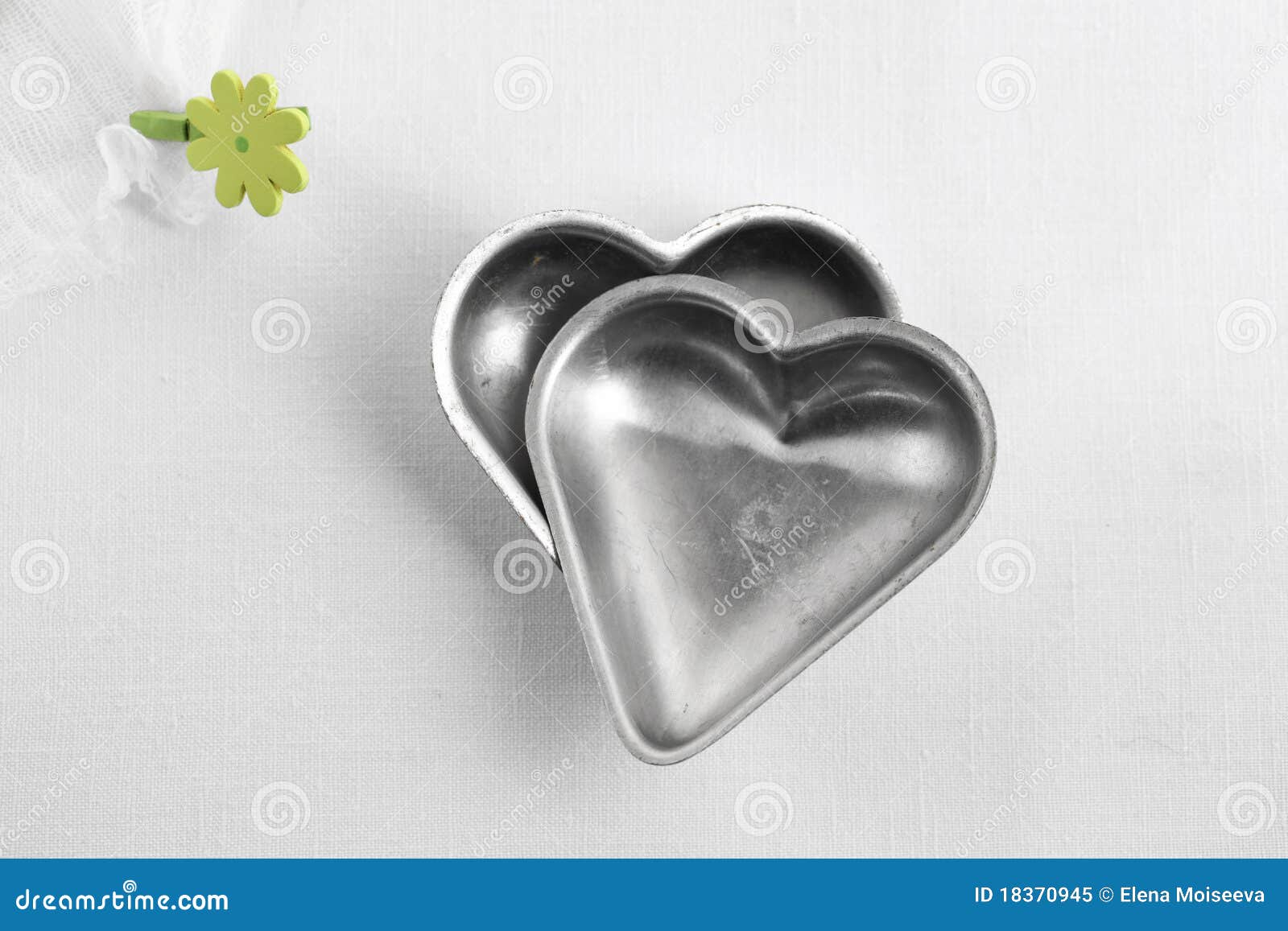 Two Heart Cake Tins, Romance Kitchen Utensil Stock Image Image of