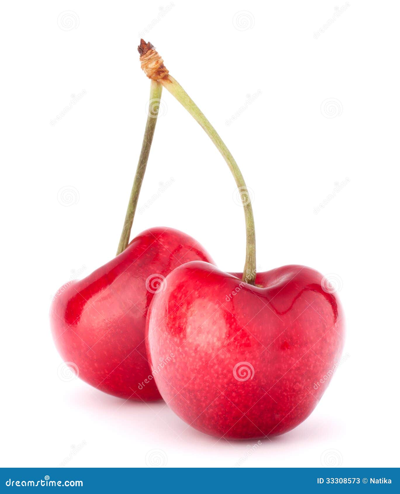 Two Heart Shaped Cherry Berries Stock Image - Image of healthy ...