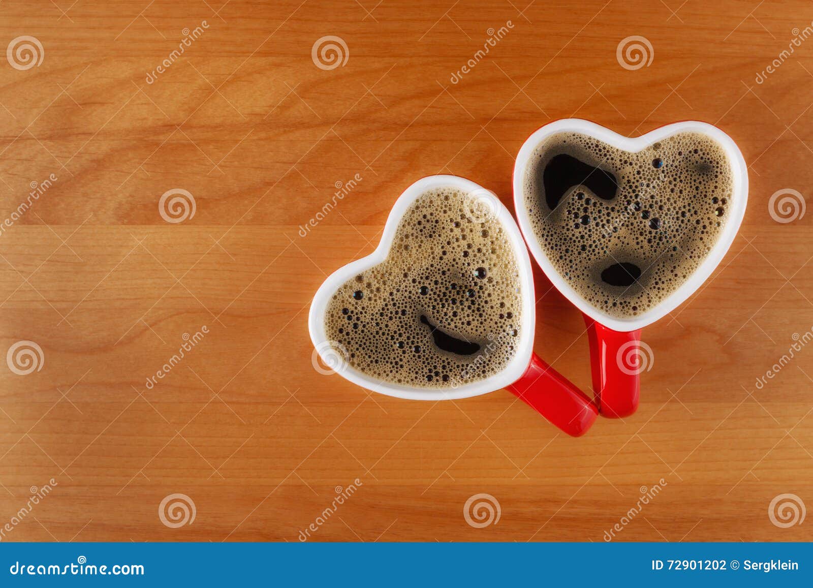 Two Heartshaped Coffee Cups Stock Photo Image of black, happy 72901202