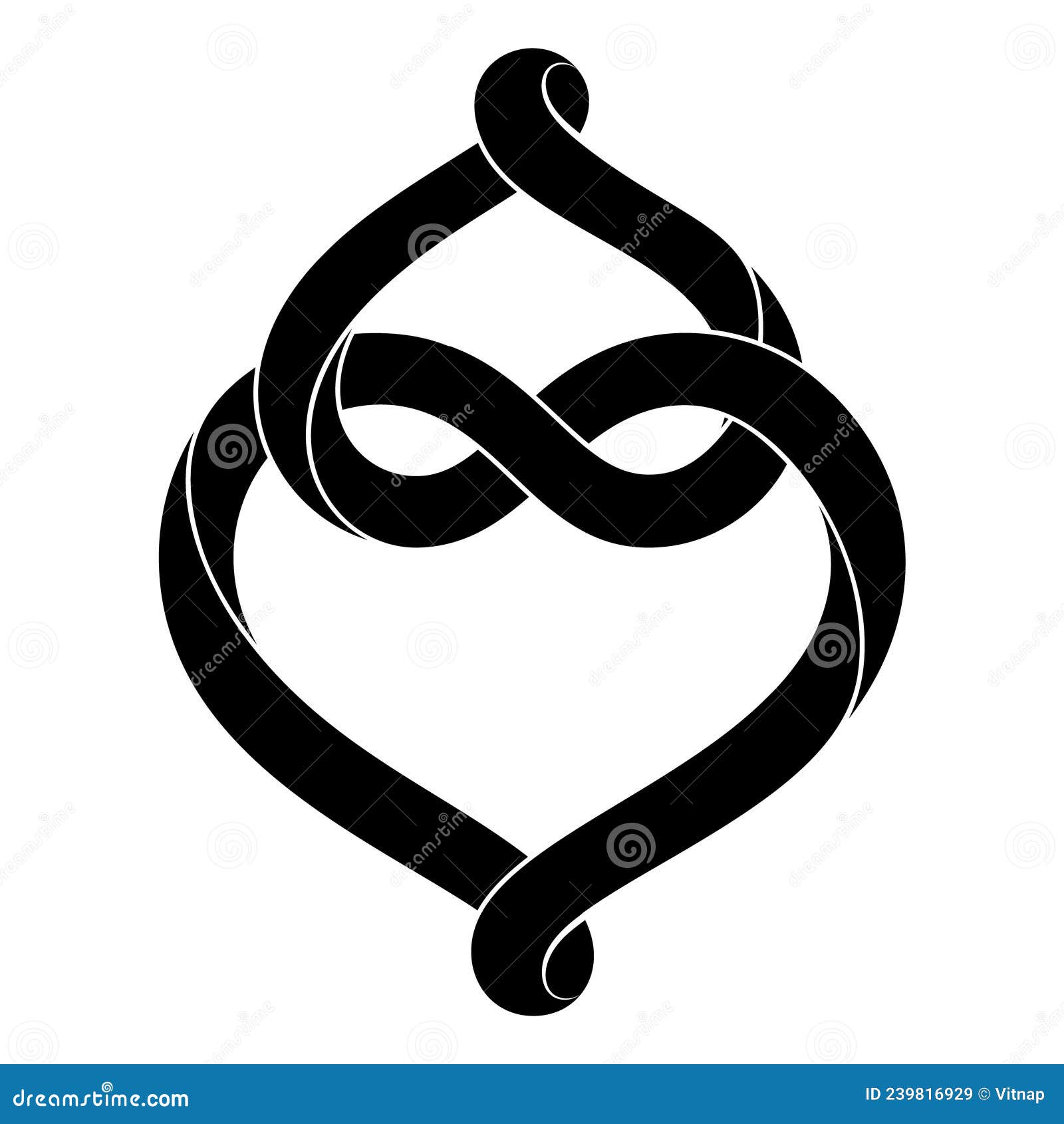 Set of Signs of the Union of Two Intertwined Hearts Stylized Symbols of Eternal  Love for Tattoo Design Vector Isolated Stock Vector  Illustration of  black forever 220394807