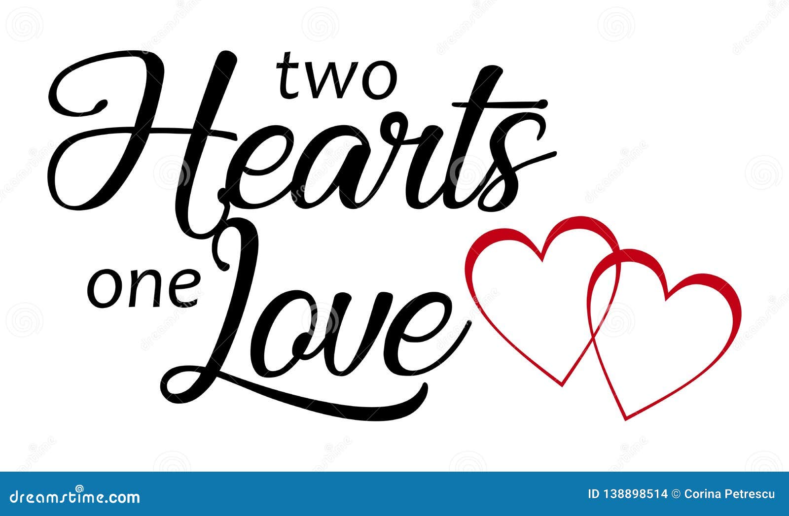 Download Two Hearts, one Love. stock vector. Illustration of flirt - 138898514