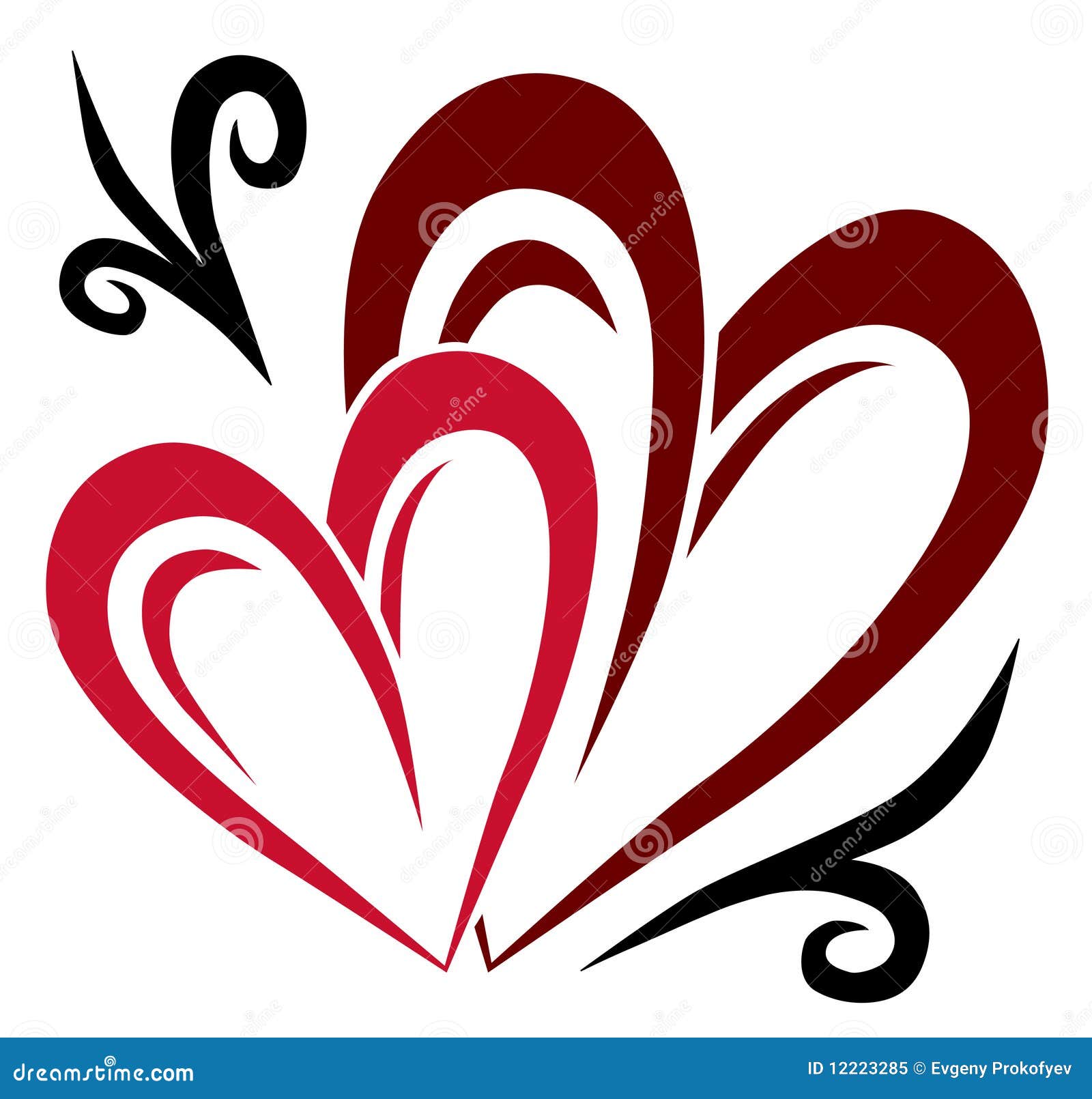 Two Hearts Tattoo Royalty Free Stock Photo - Image: 12223285