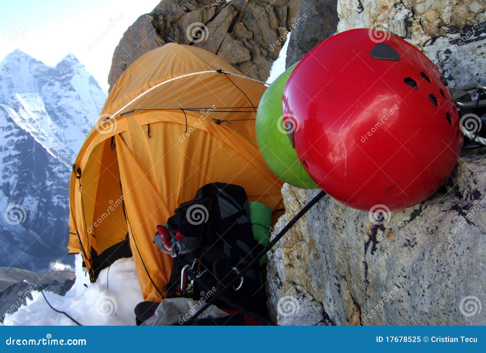 two helmets on ama dablam