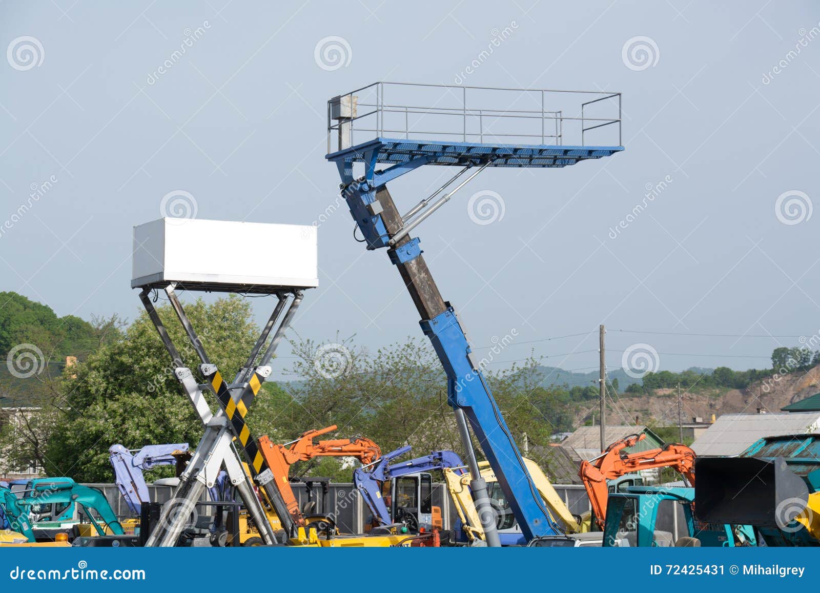 Two highrise platform. stock image. Image of adjustable 72425431