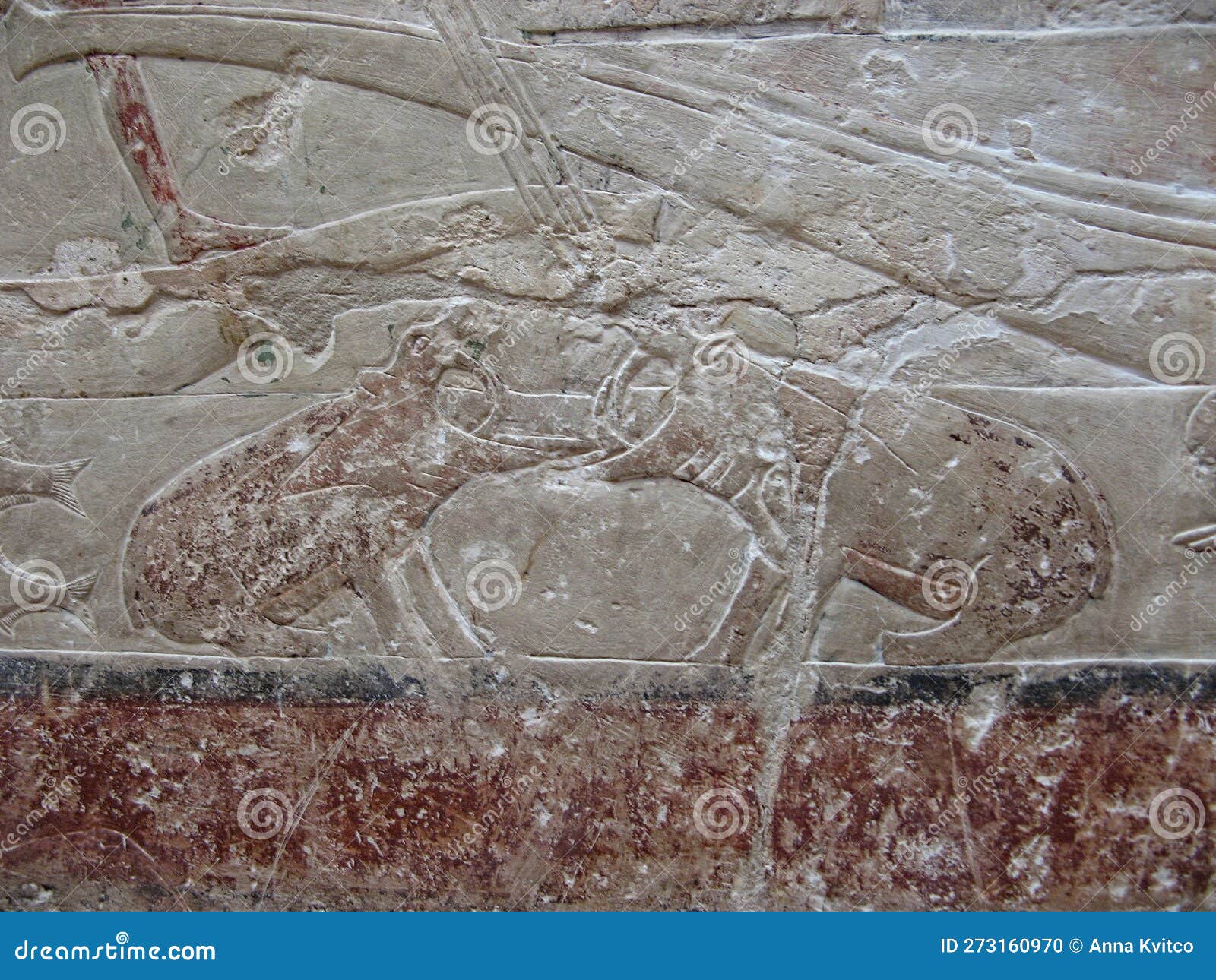 two hippos, a hieroglyph in the ancient egypt tomb of princess idut