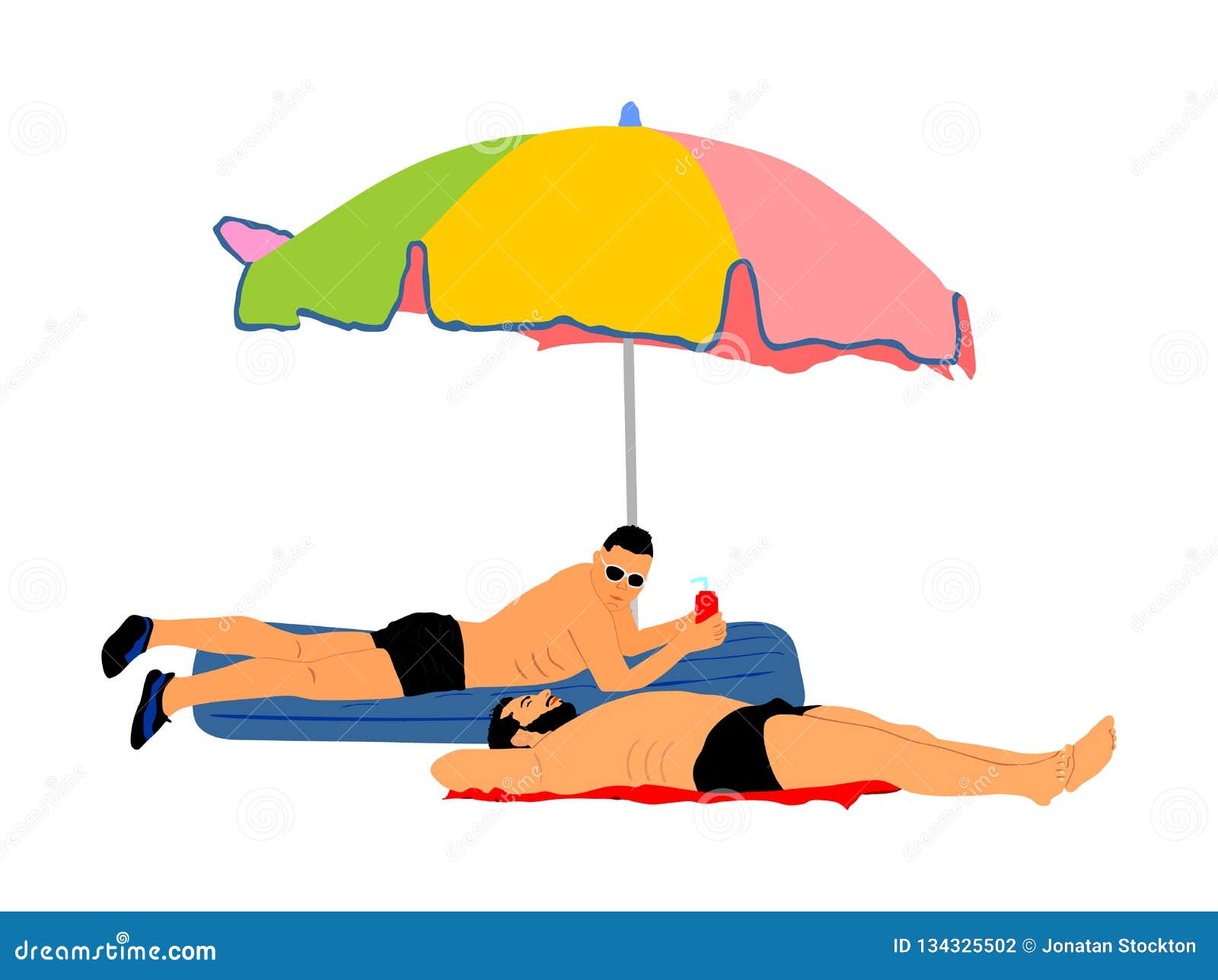 Two Homosexual Boys Lying on Beach Illustration. Handsome Gay Man  Sunbathing Under Parasol Stock Illustration - Illustration of love,  lifestyle: 134325502