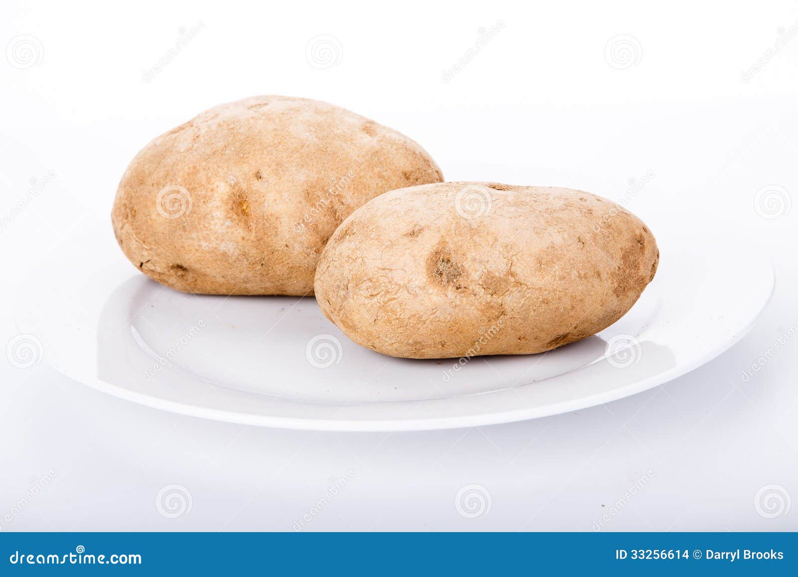 Two Hot Baked Potatoes on White Plate Stock Photo Image of snack