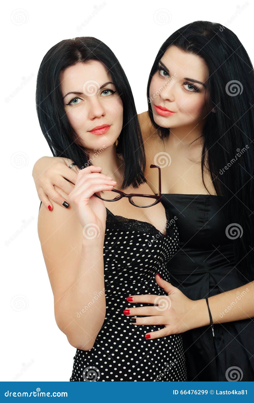 Two hot brunette stock image pic picture