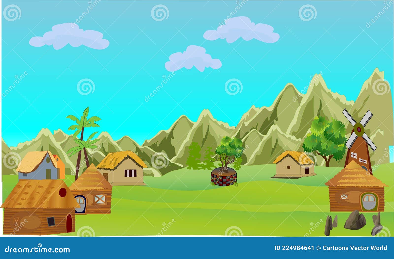 Two Houses Village Cartoon Background Vector Artwork Stock Vector - Illustration of mural, chinese: 224984641 Two Houses Village Cartoon Background Vector Artwork Stock Vector - Illustration of mural, chinese: 224984641