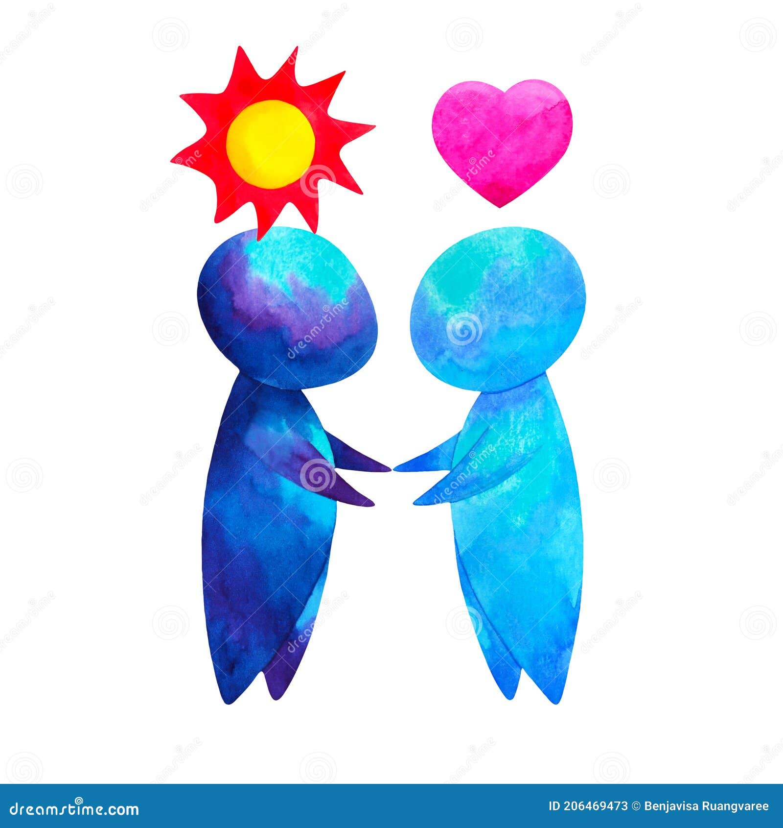 Two Human Compassion Empathy Love Heart Understanding Abstract Art  Watercolor Painting Illustration Design Drawing Cartoon Symbol Stock  Illustration - Illustration of help, couple: 206469473