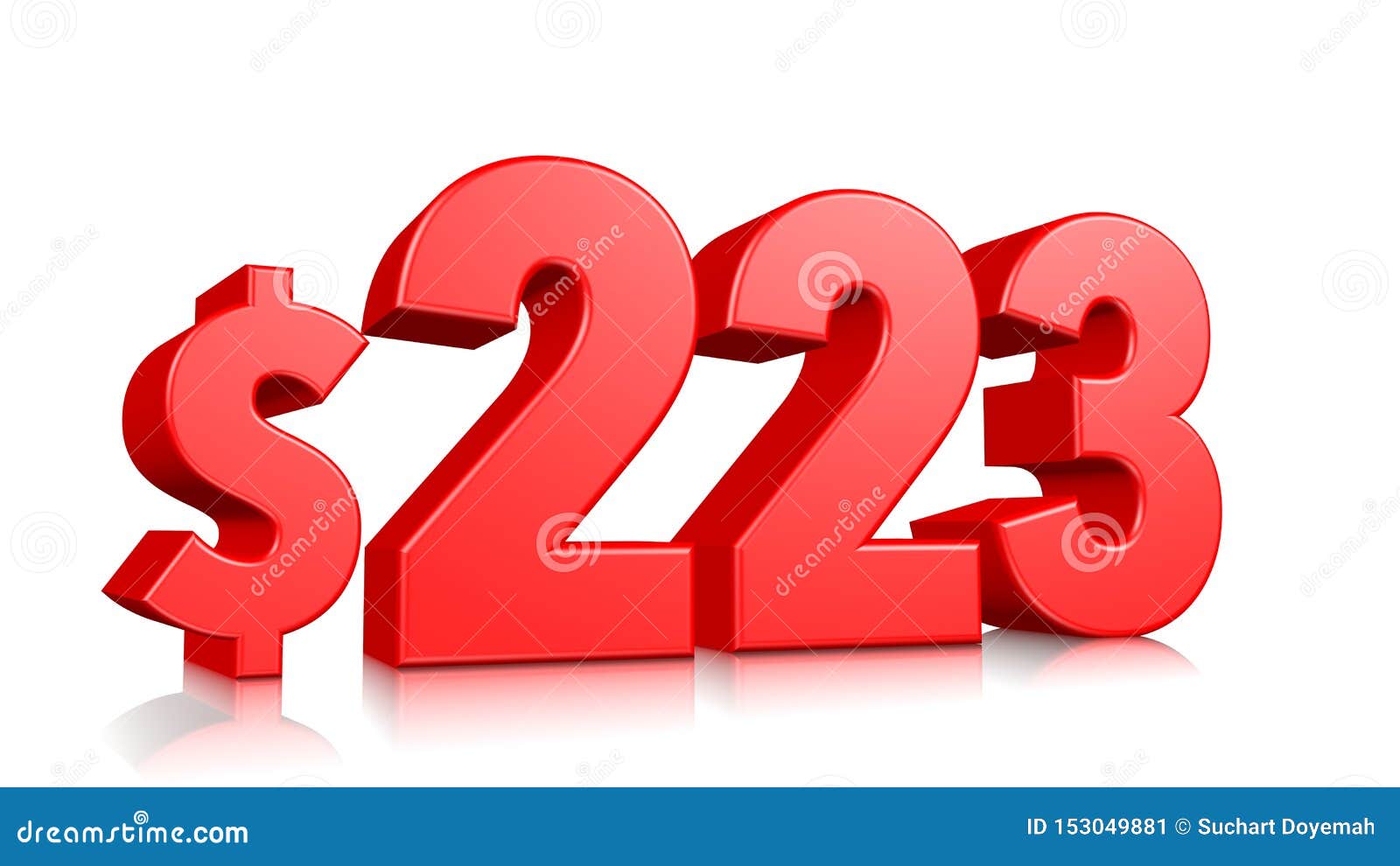223-two-hundred-and-twenty-three-price-symbol-red-text-number-3d