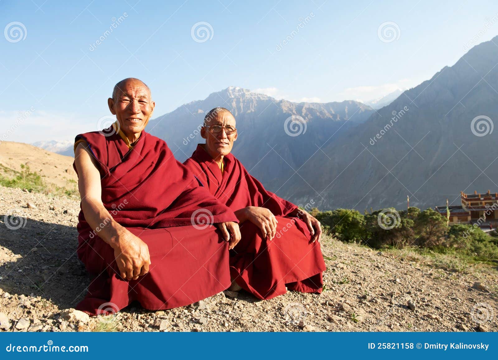 two indian tibetan monk lama