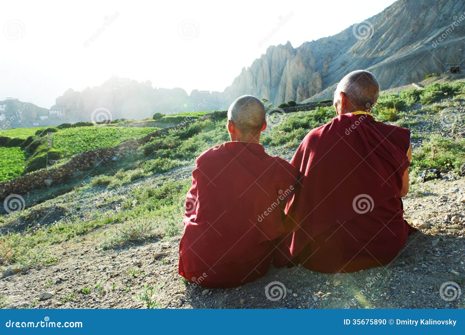 two indian tibetan monk lama
