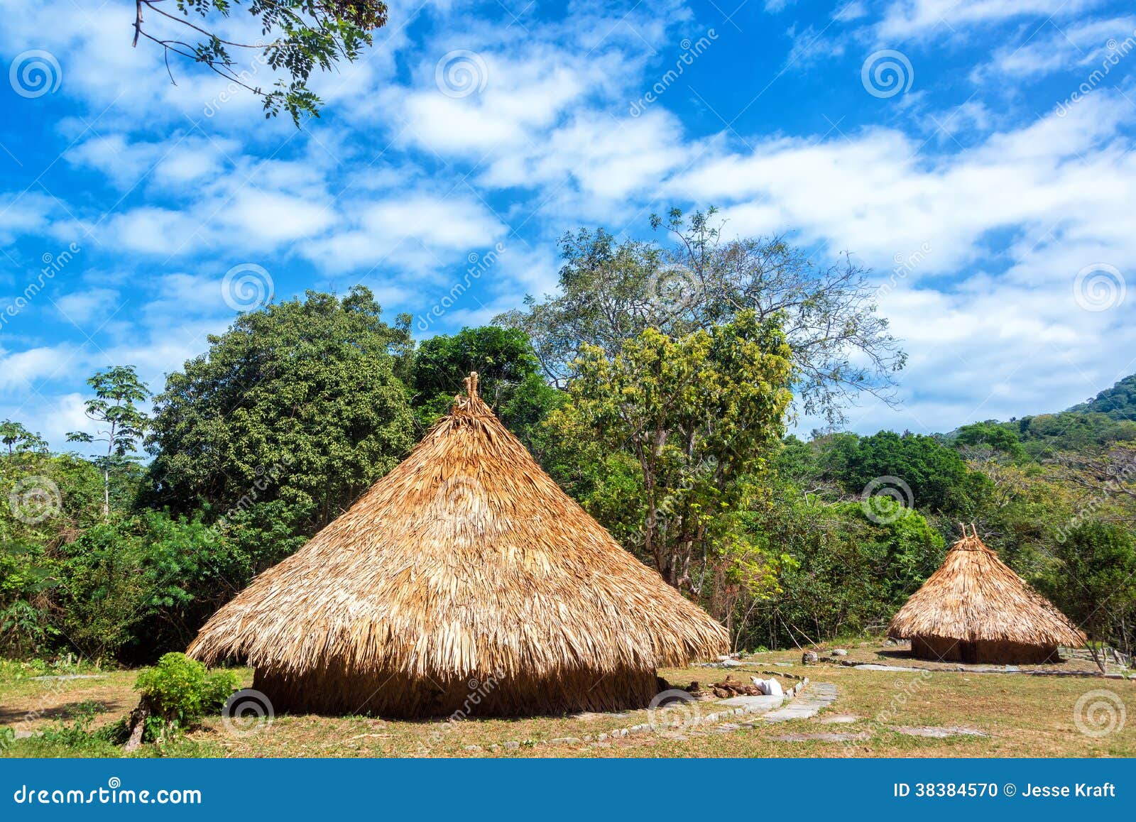 two indigenous huts