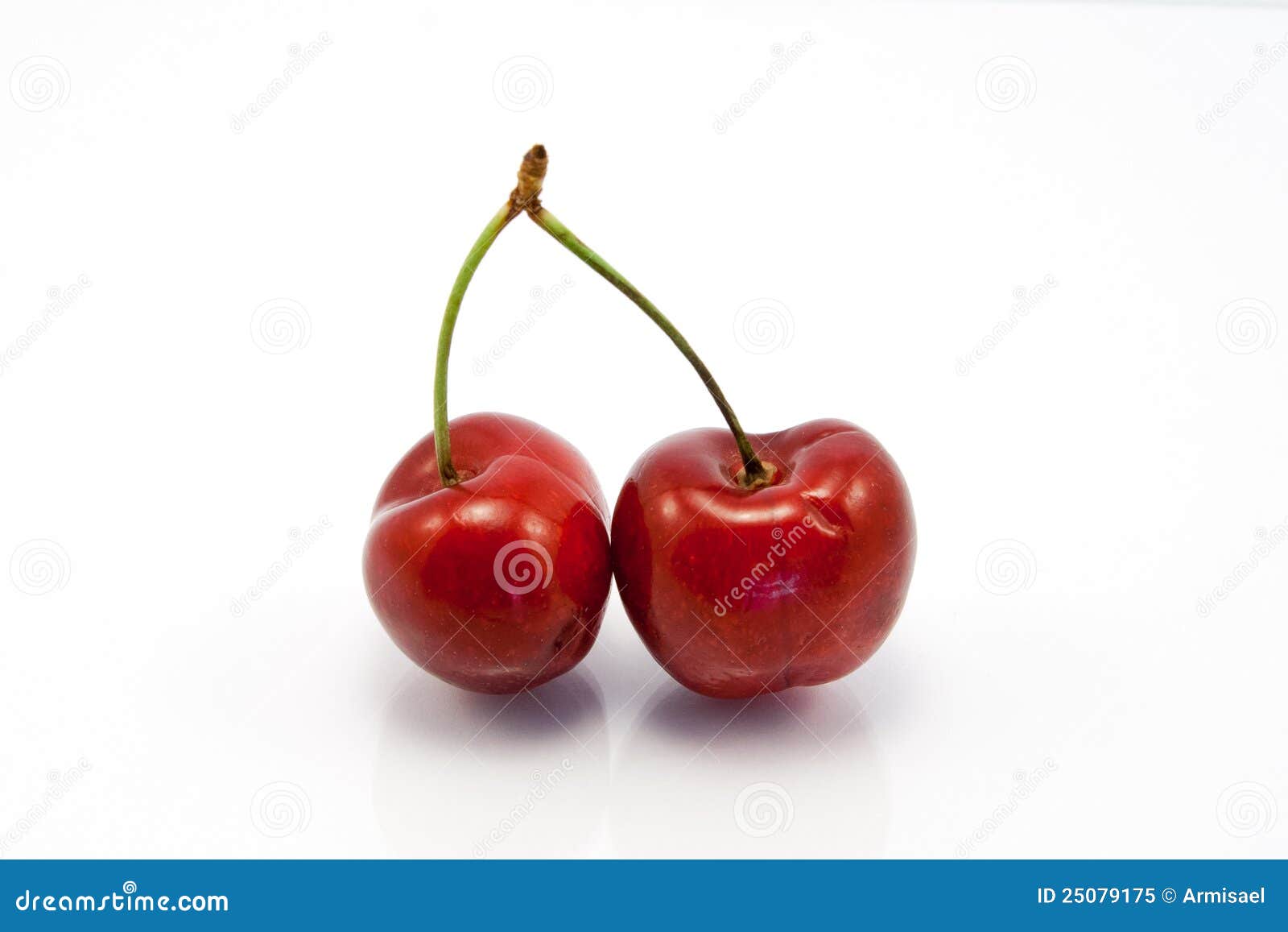 Two Juicy Ruby Red Cherries Stock Image - Image of health, fruit: 25079175