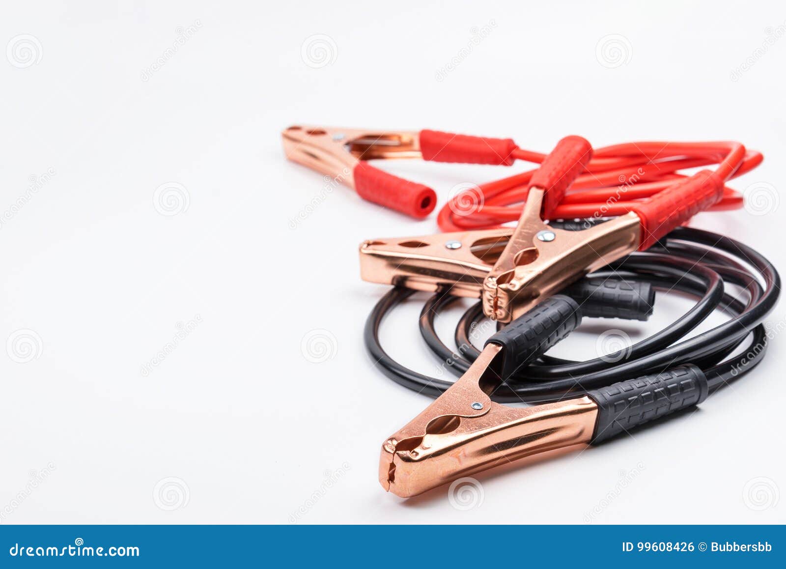 Car Jumper Cables On A White Background Two Jumper Cables For Car Battery Isolated On White