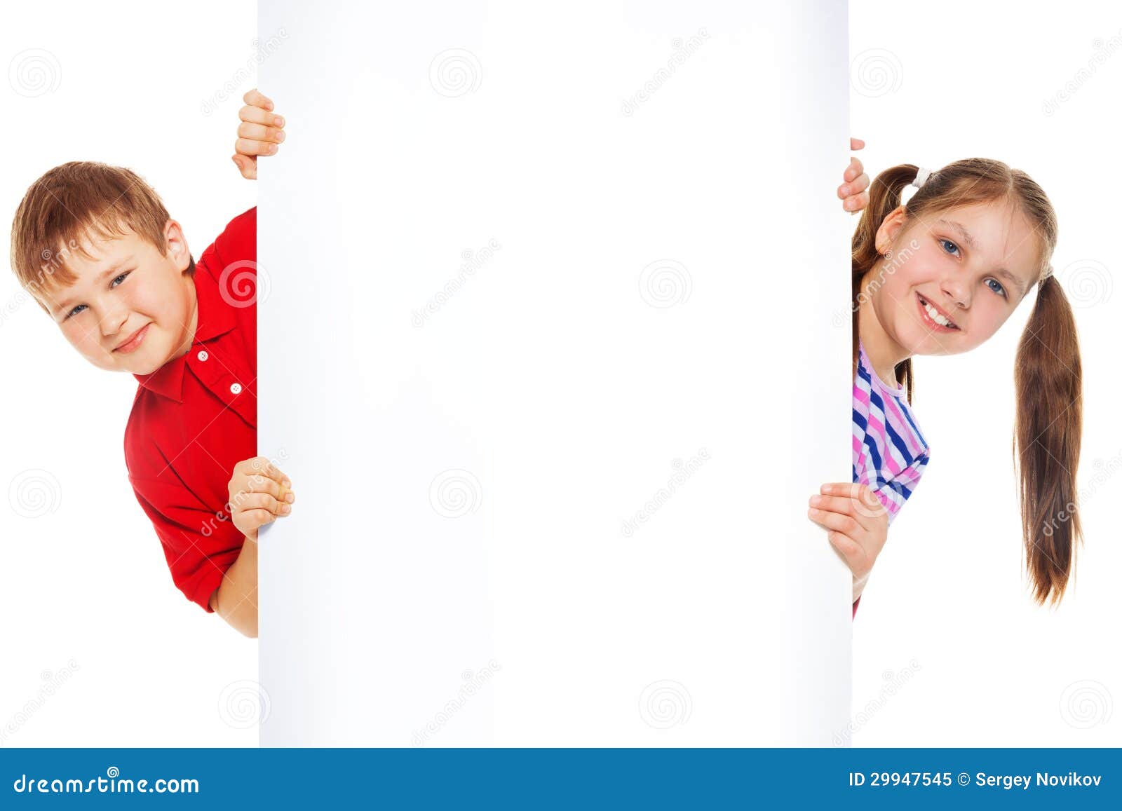 Two Teen Girls Holding Large Blank Poster Board Over White. Stock Photo,  Picture and Royalty Free Image. Image 2010459.