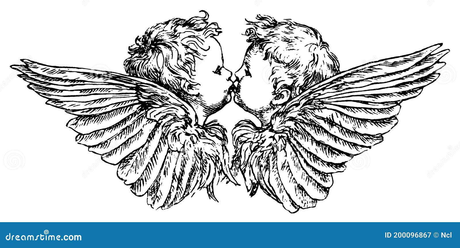 Kissing Angels Stock Illustrations – 33 Kissing Angels Stock