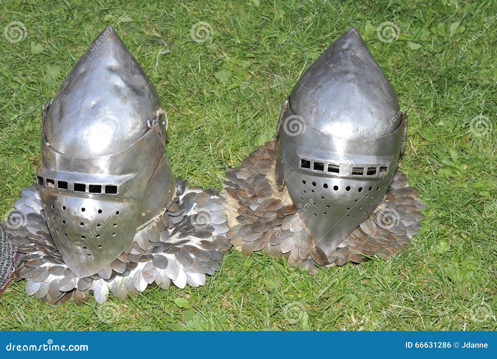 Two Knights Helmets stock photo. Image of historical 66631286