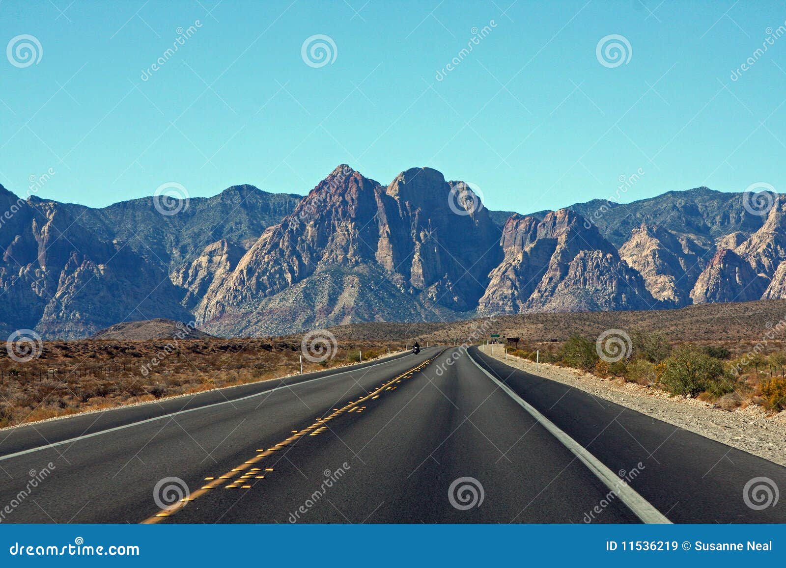 Twolane Road To Red Rock Canyon Stock Image Image of conservation