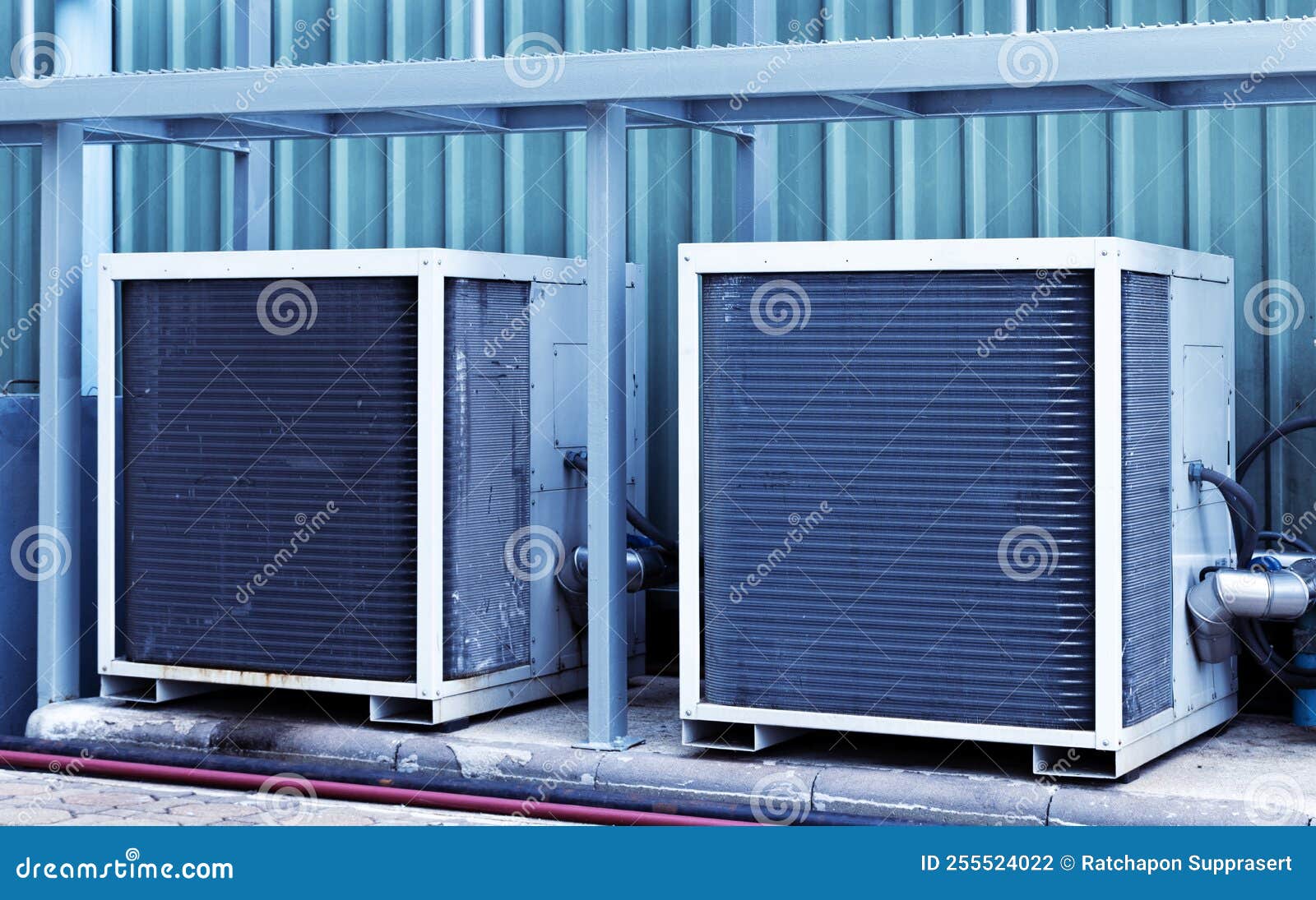 Two Large Compressors Air Conditioners Stock Photo Image of factory