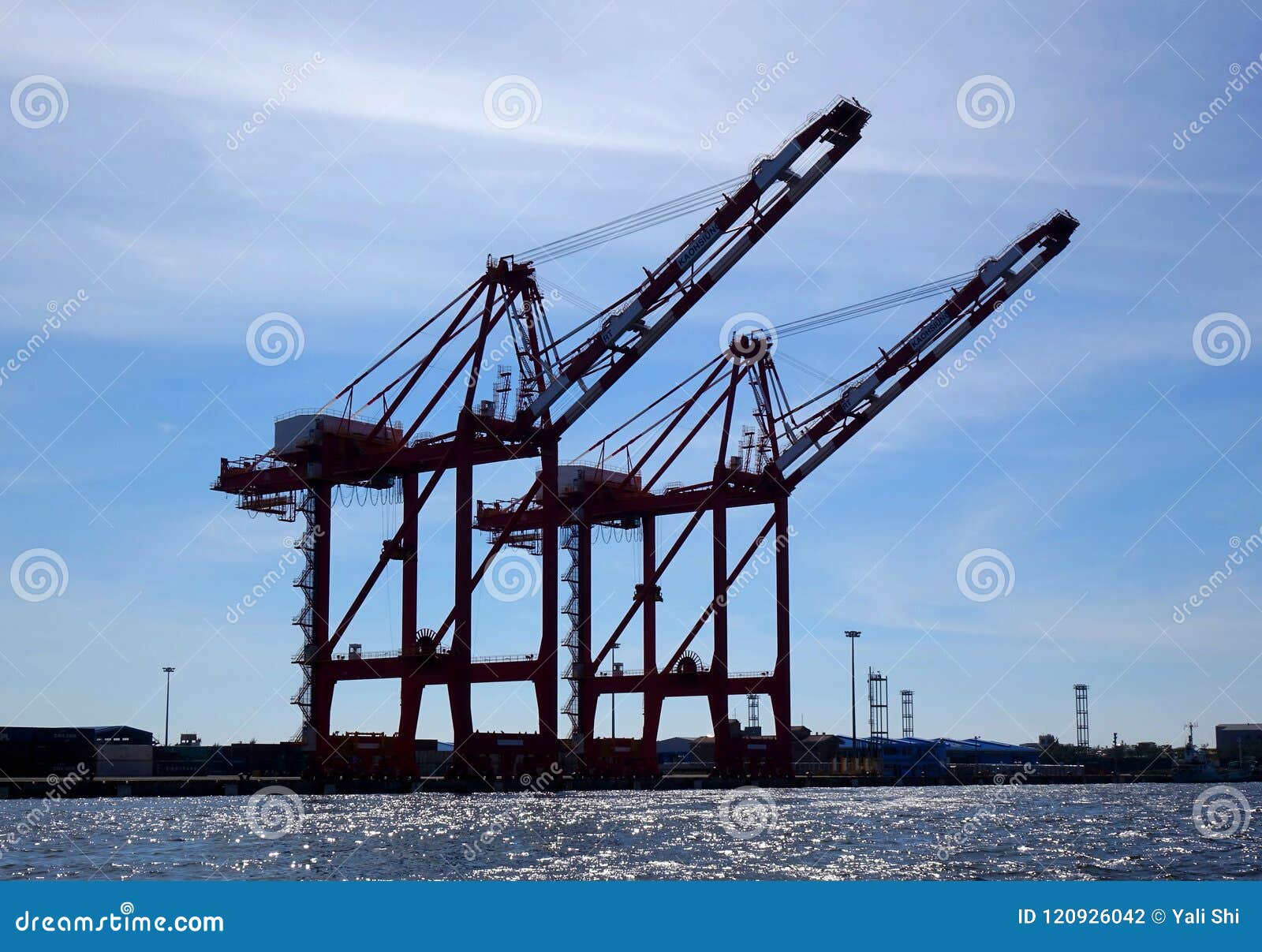 Big Cranes Used In Ports To Load And Unload Containers From Ship