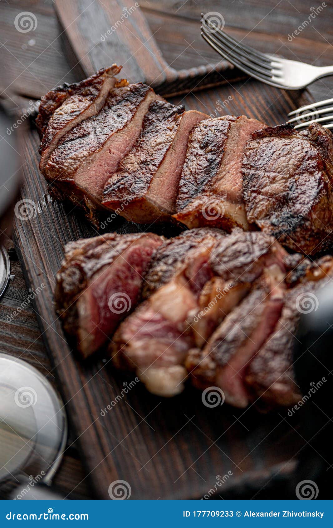 Hot steaks on a plate stock image. Image of brag, bream 177709233