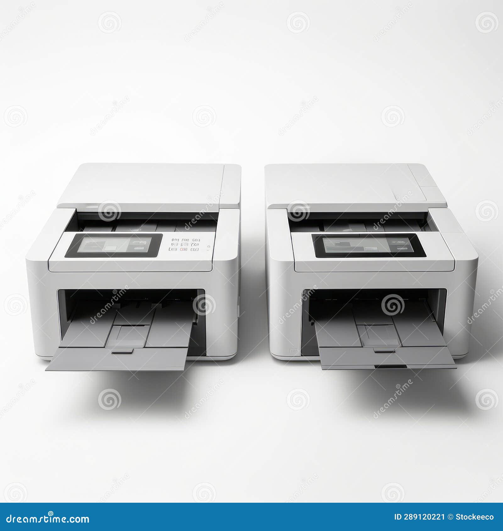 Minimalistic Japanese Style White Printer Mockup with Hyperealistic