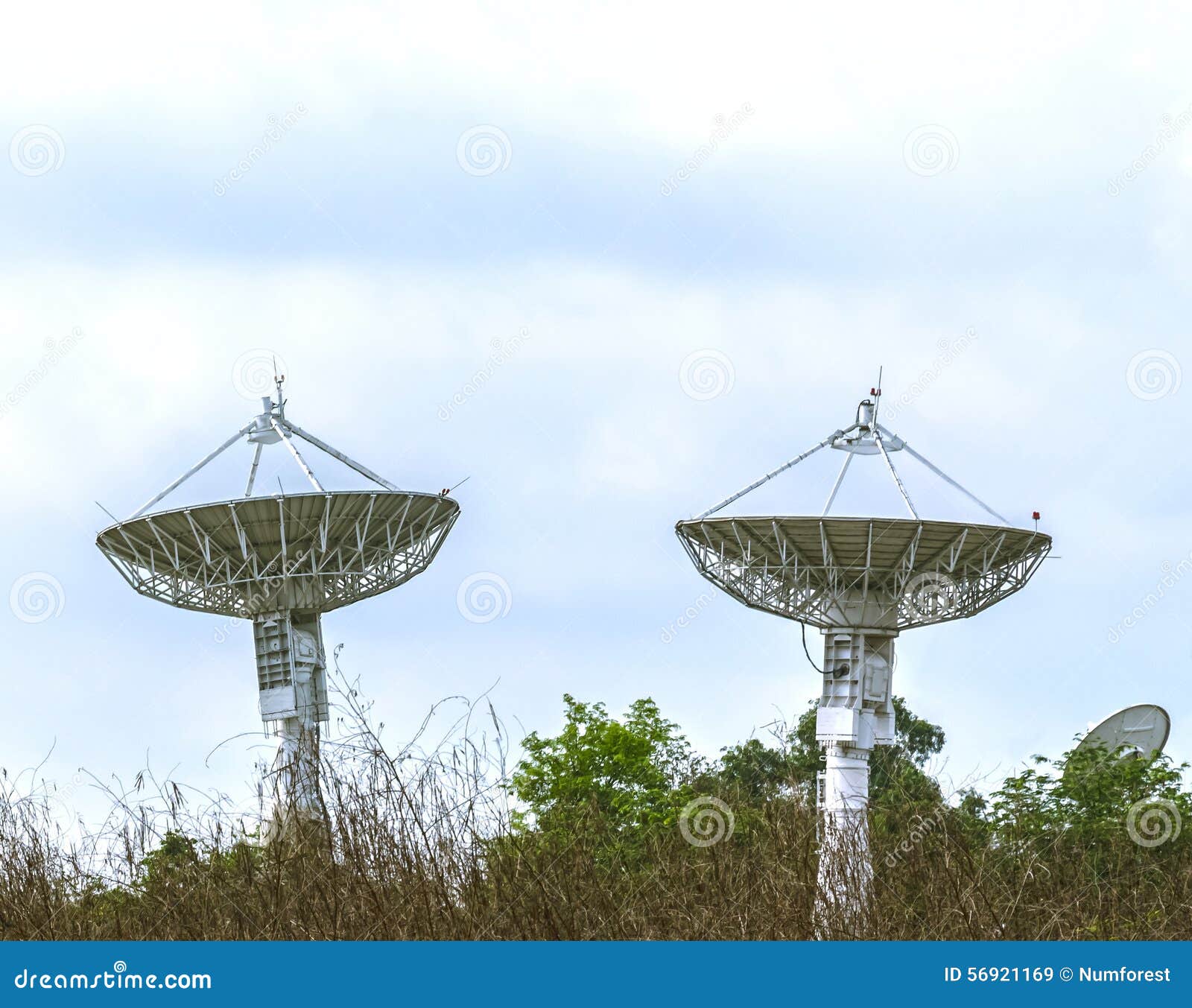 Two Large satellite dish stock image. Image of equipment 56921169