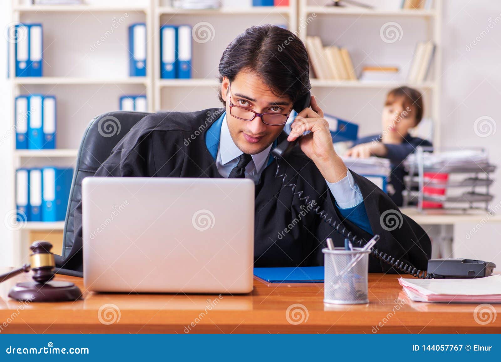 The Two Lawyers Working in the Office Stock Image Image of discussing