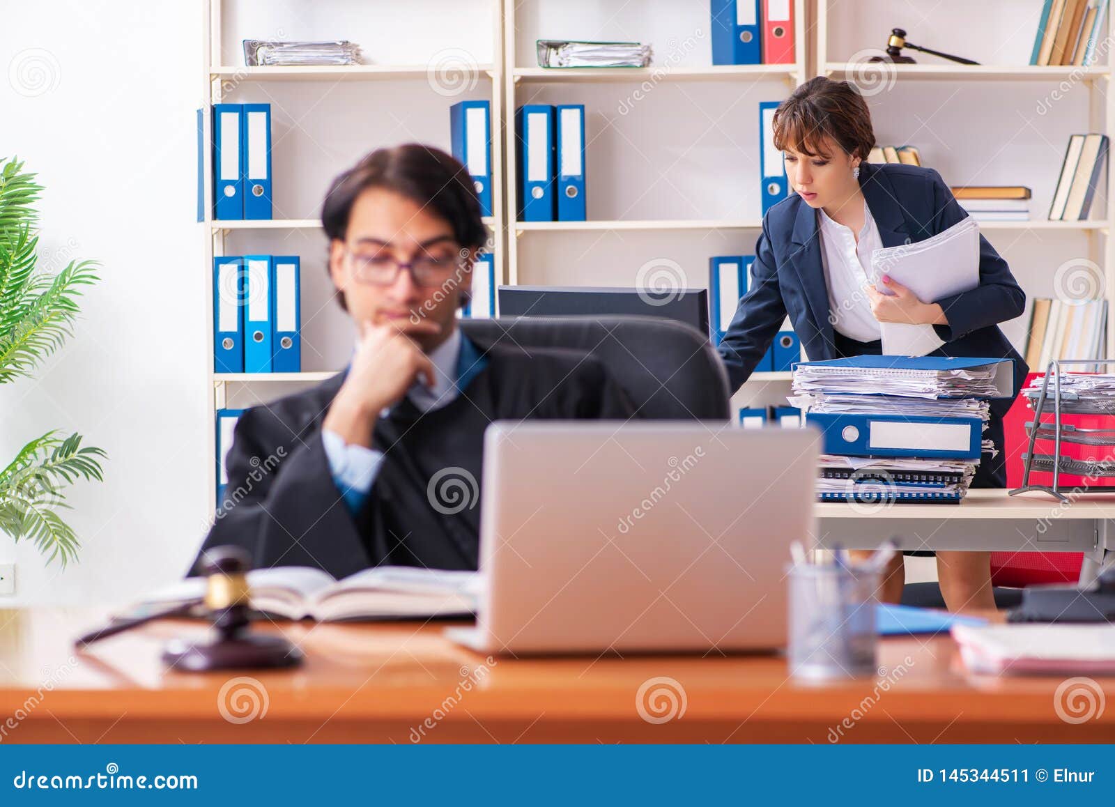 The Two Lawyers Working in the Office Stock Image Image of