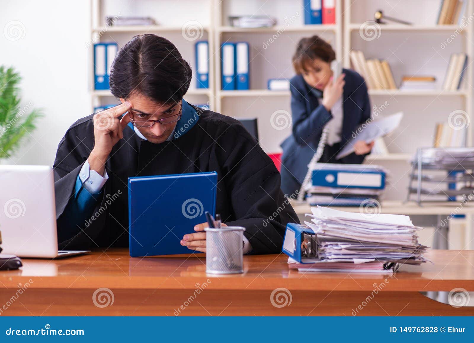 Two Lawyers Working in the Office Stock Photo Image of judicial