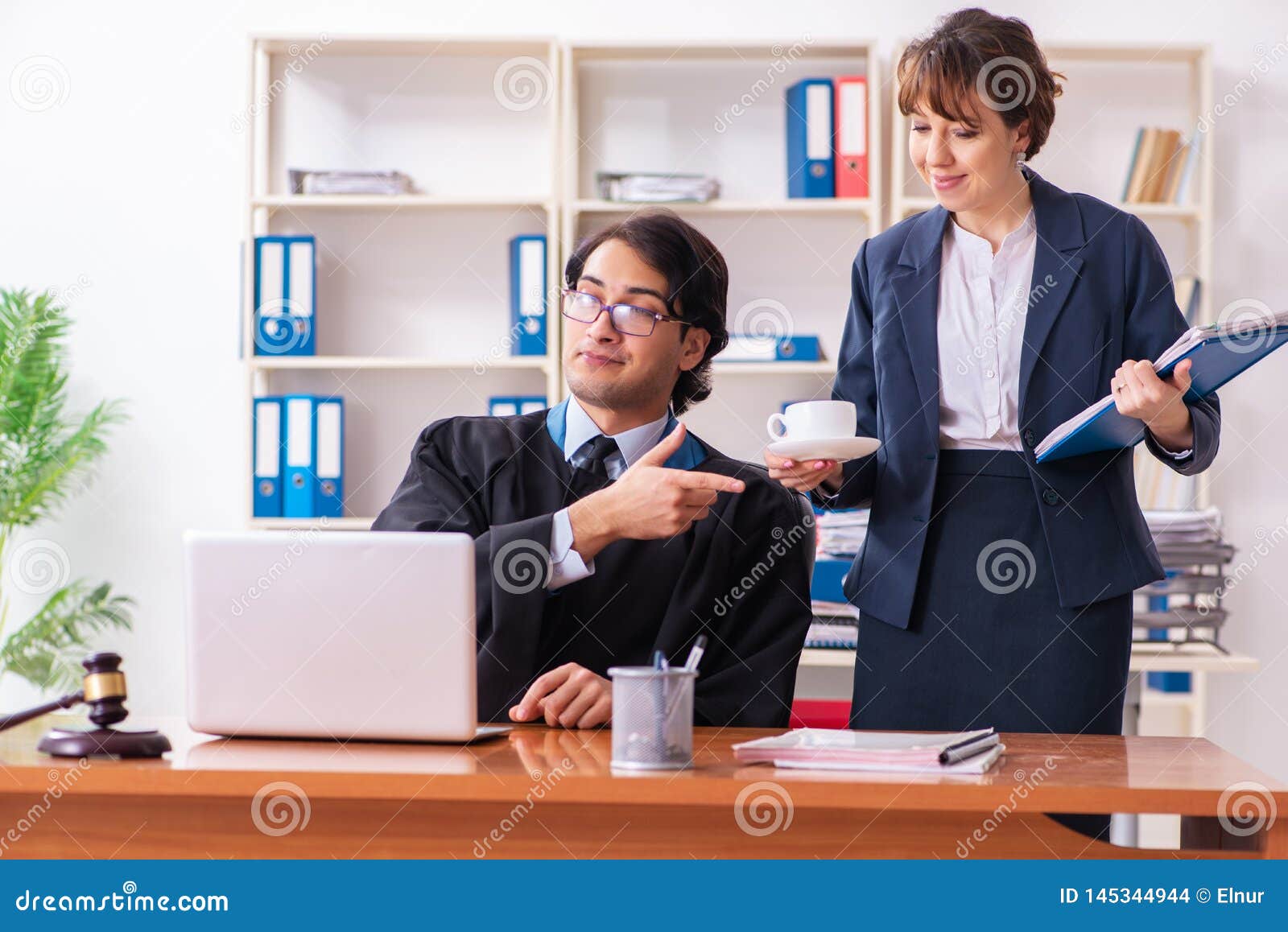 The Two Lawyers Working in the Office Stock Photo Image of papers
