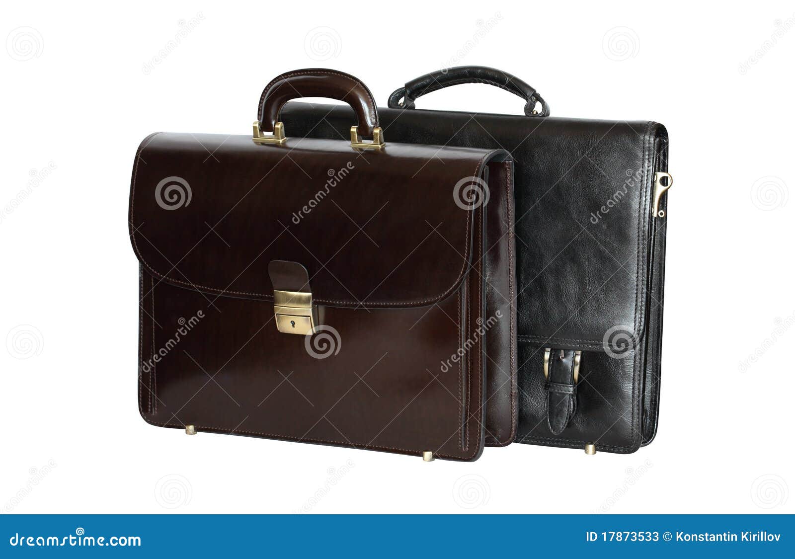 Two Leather Briefcases stock image. Image of office, leather 17873533