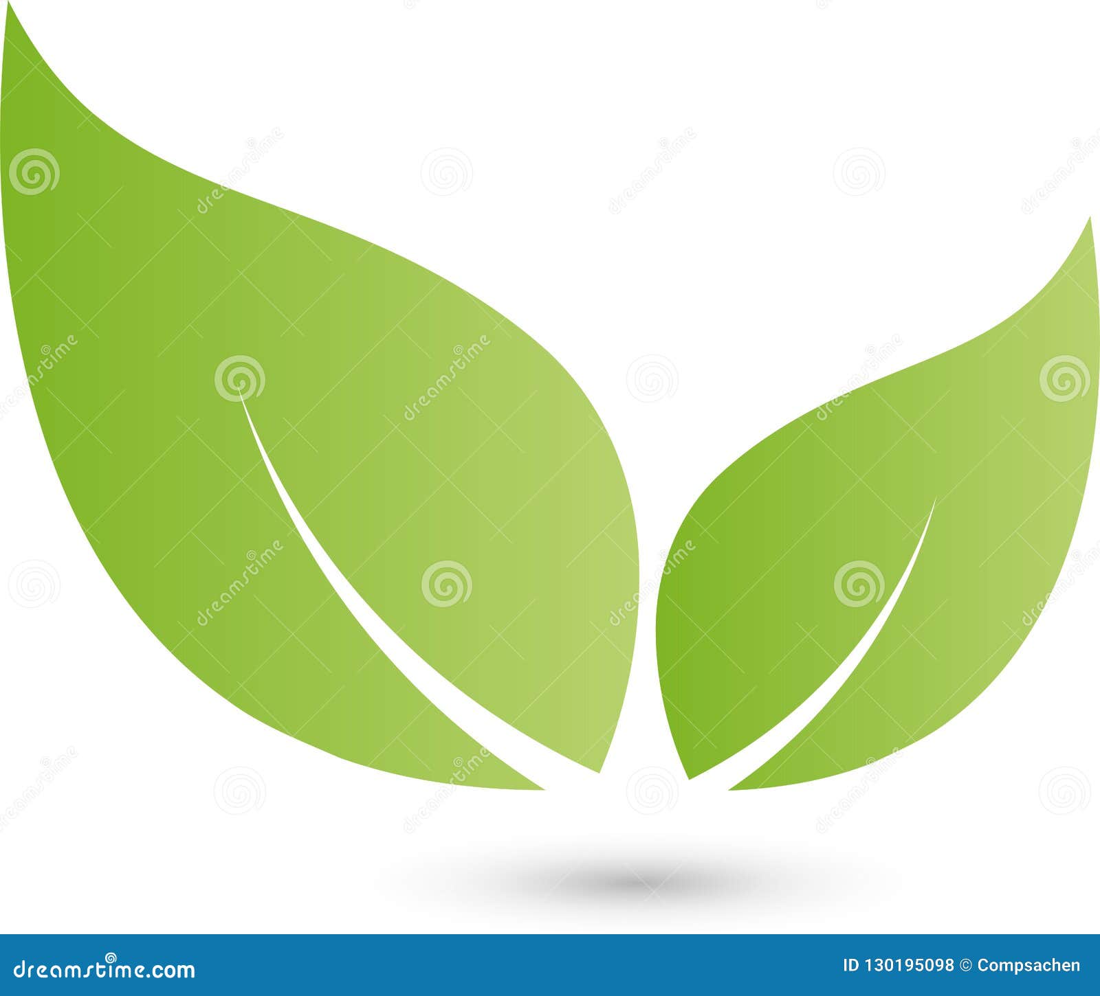 two leaves, plant in green, spa and gardener logo, icon