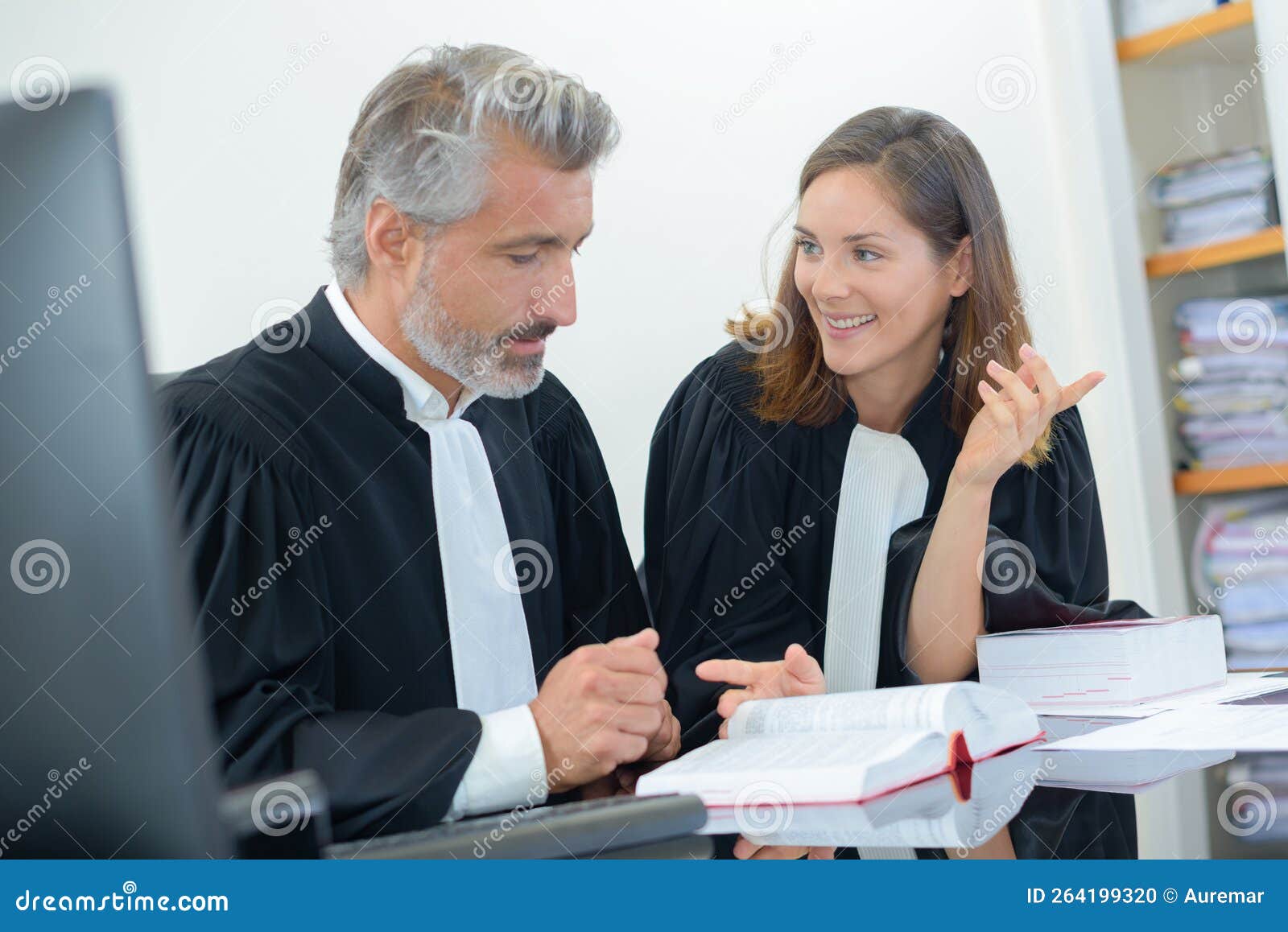 Two Legal Workers Sat at Desk Stock Photo Image of professional
