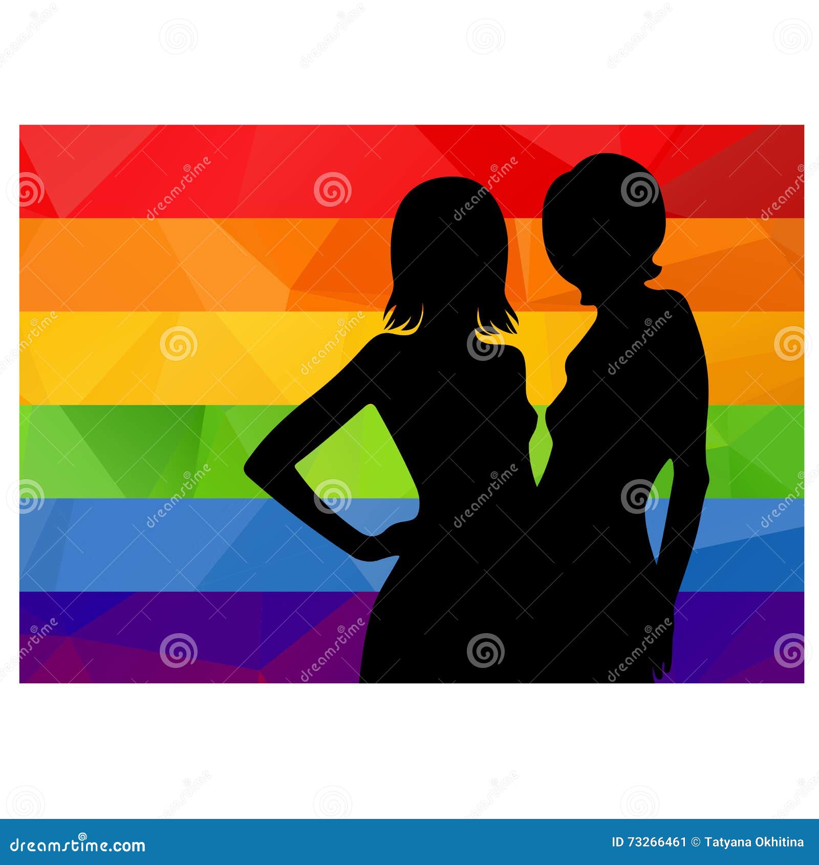 Two Lesbian Girls Stock Vector Illustration Of Symbol 73266461