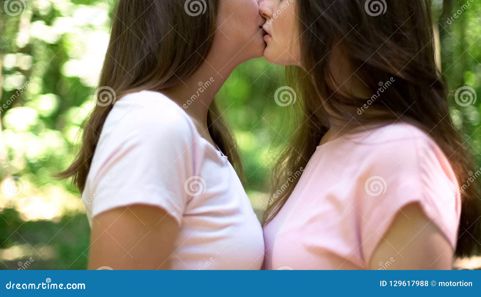 Two Lesbians Kissing Passionately, Same-sex Relations, Freedom and Lgbt Rights Stock Photo pic